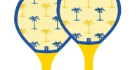 set-palas-de-tenis-playa-woody-racket-yellow